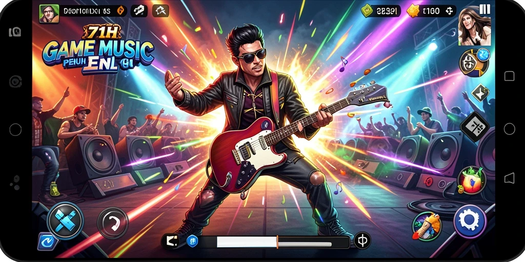 Tampilan gameplay 71H dengan berbagai tantangan musik yang seru.