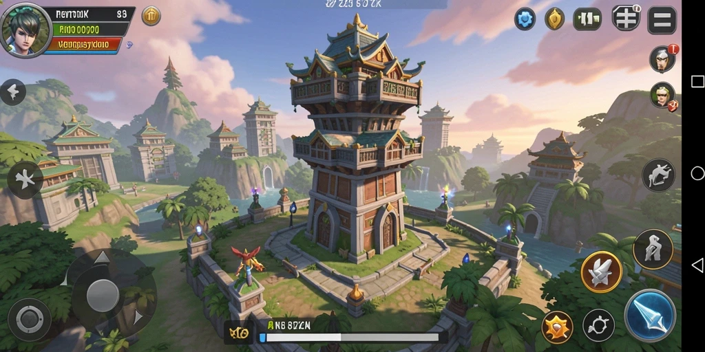 Tampilan gameplay menakjubkan dari 8ZK dalam strategi Tower Defense.