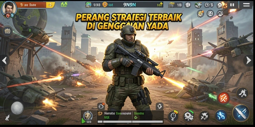 Tampilan gameplay 9N9N yang seru dan strategis.