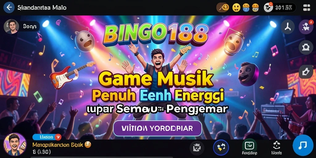Tampilan gameplay BINGO188 yang menampilkan aksi permainan musik seru.