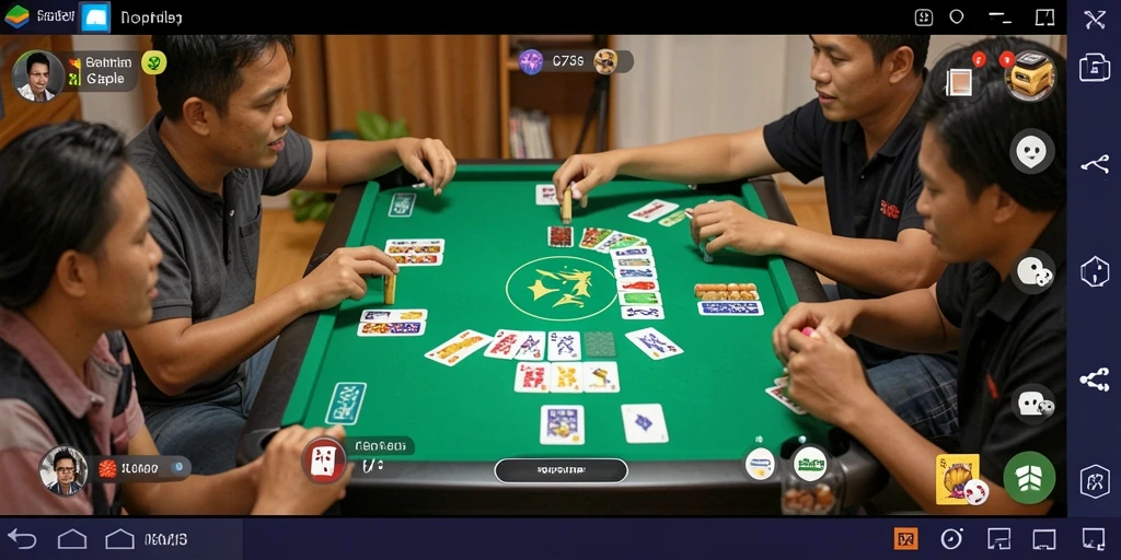 Tampilan gameplay D73 yang seru dan interaktif dalam permainan Gaple.