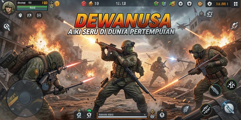 Tampilan aksi seru dalam gameplay DEWANUSA yang mendebarkan.