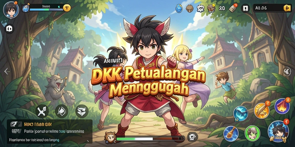 Tampilan gameplay DKK yang penuh aksi dan karakter Anime menarik.
