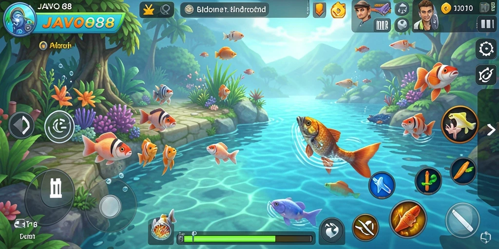 Tampilan gameplay memancing yang menarik dan seru di JAVO88.