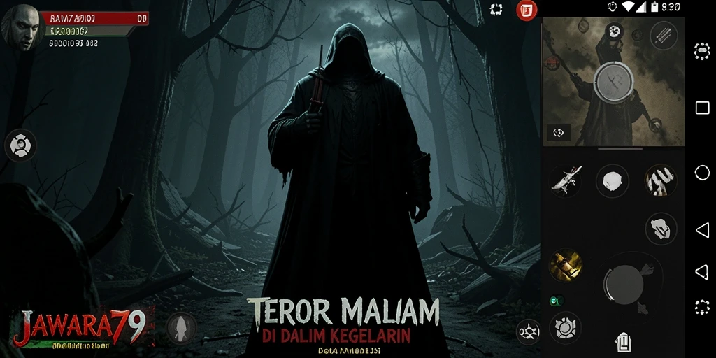 Tampilan mencekam gameplay JAWARA79 dengan suasana Horror yang intens.