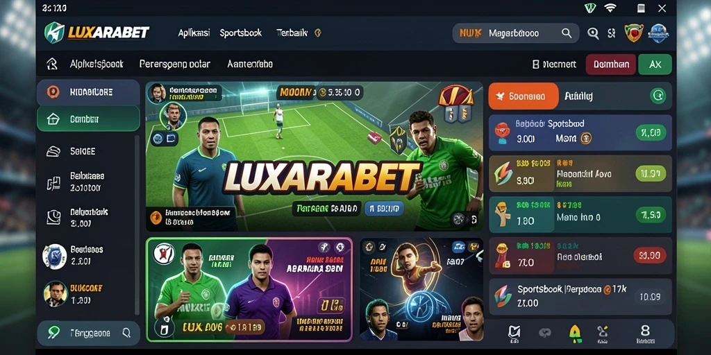 Screenshot LUXARABET menampilkan tampilan taruhan olahraga yang menarik.