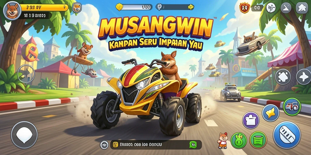 Gameplay balapan seru di MUSANGWIN dengan detail grafis tinggi.