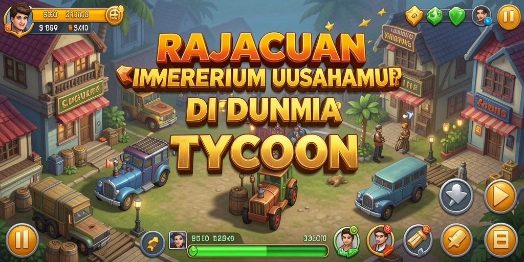 Tangkapan layar utama RAJACUAN memperlihatkan aksi seru dalam pengelolaan bisnis.