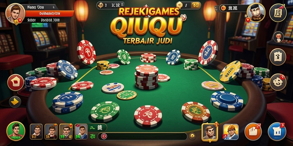 Tampilan menarik dari gameplay QiuQiu di REJEKIGAMES.