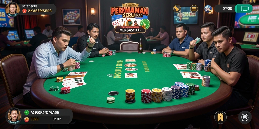 Tampilan gameplay ST789 yang mendebarkan dalam permainan Poker.