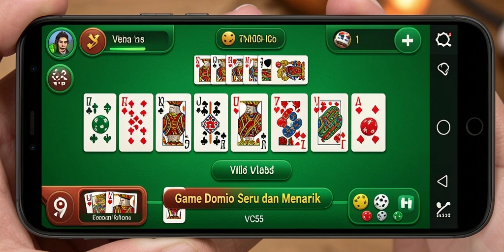 Tampilan gameplay VC55 yang seru dalam permainan domino.