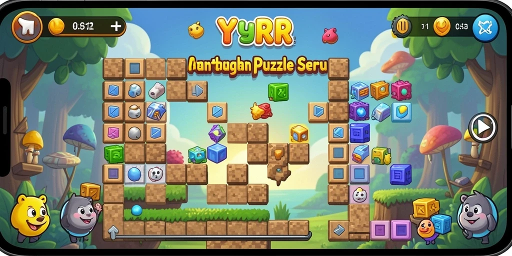 Tampilan gameplay YYRR yang menarik dengan berbagai teka-teki menantang.